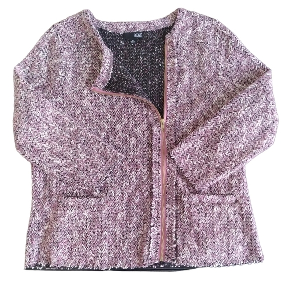 A.N.A | Boucle asymmetrical zip front lightweight jacket with pockets - Picture 13 of 15